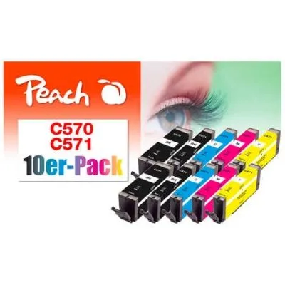 Peach  10er-Pack Tintenpatronen, kompatibel zu Canon Pixma TS 8040