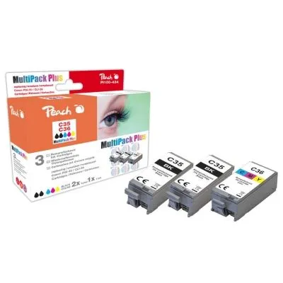 Peach  Spar Pack Plus Tintenpatronen kompatibel zu Canon Pixma TR 150